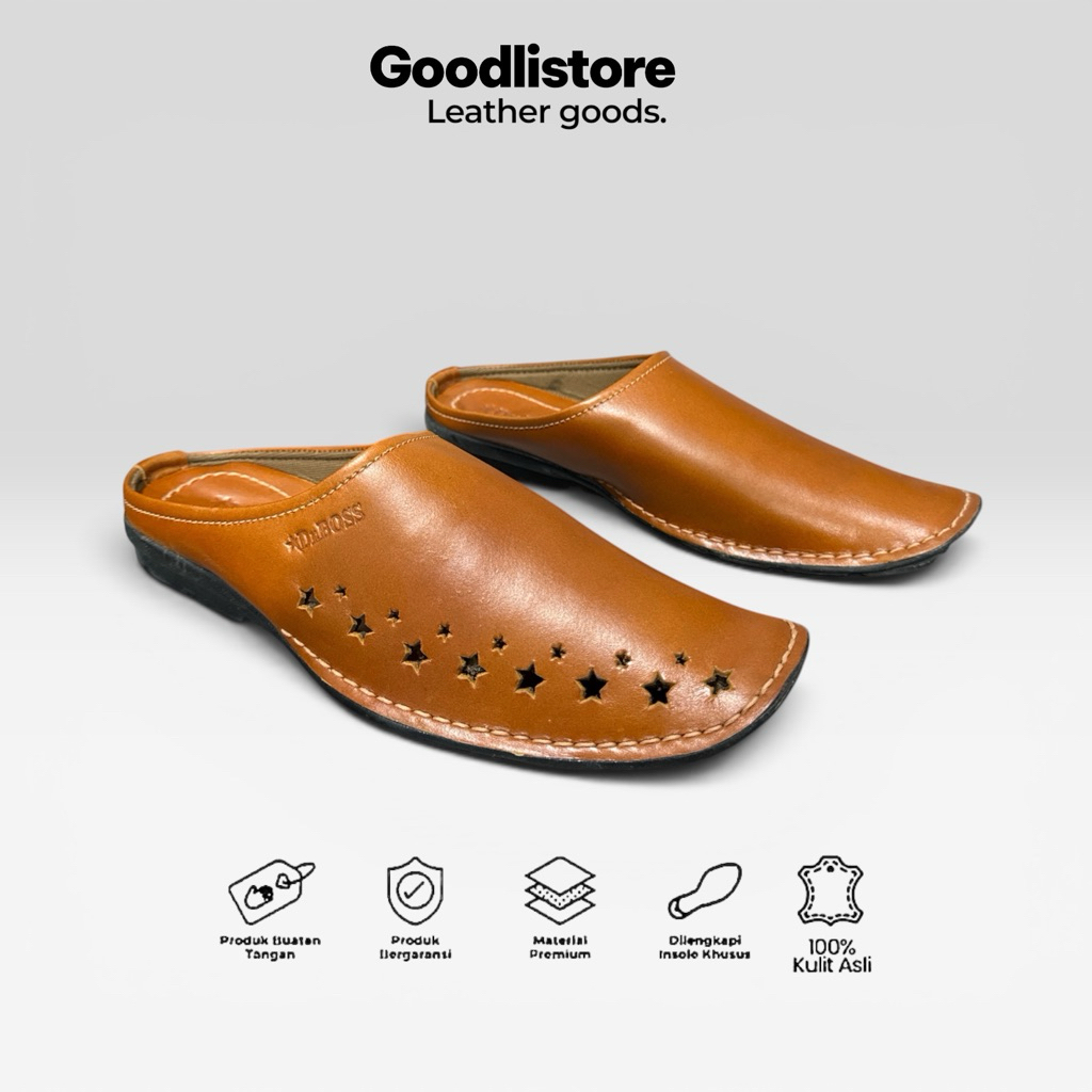 Sepatu slop kulit asli Dr boss premium mewah untuk acara formal / non formal / pengantin pria / wisu