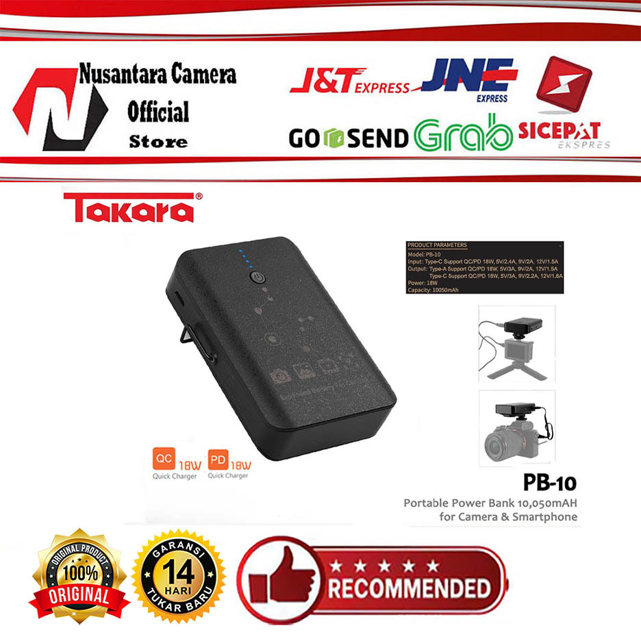 Takara PB-10 Portable Powerbank 10.050mAh for Camera & Smartphone