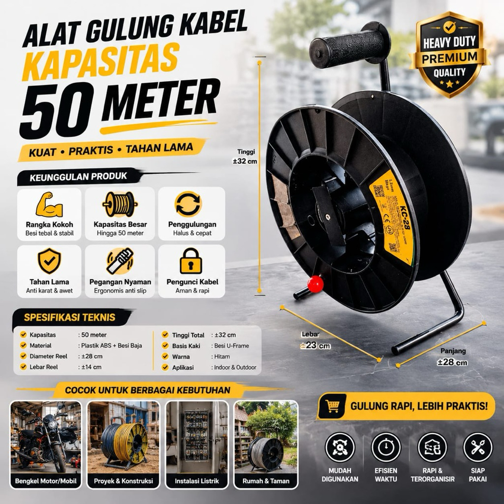 alat rol gulungan kabel 50 meter
