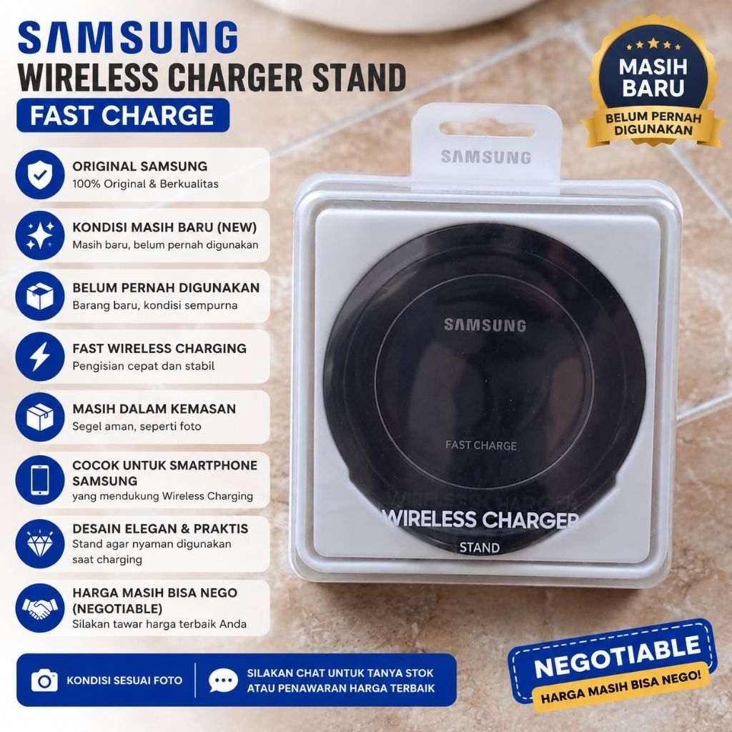 (Sale) Samsung Wireless Charger Stand Fast Charger Original EP-NG930 New Sealed