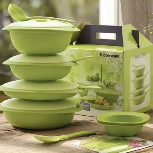Tupperware Blossom Ungu Set Ori Tempat Penyimpanan Makanan Bonus Tas Serut Tupperware