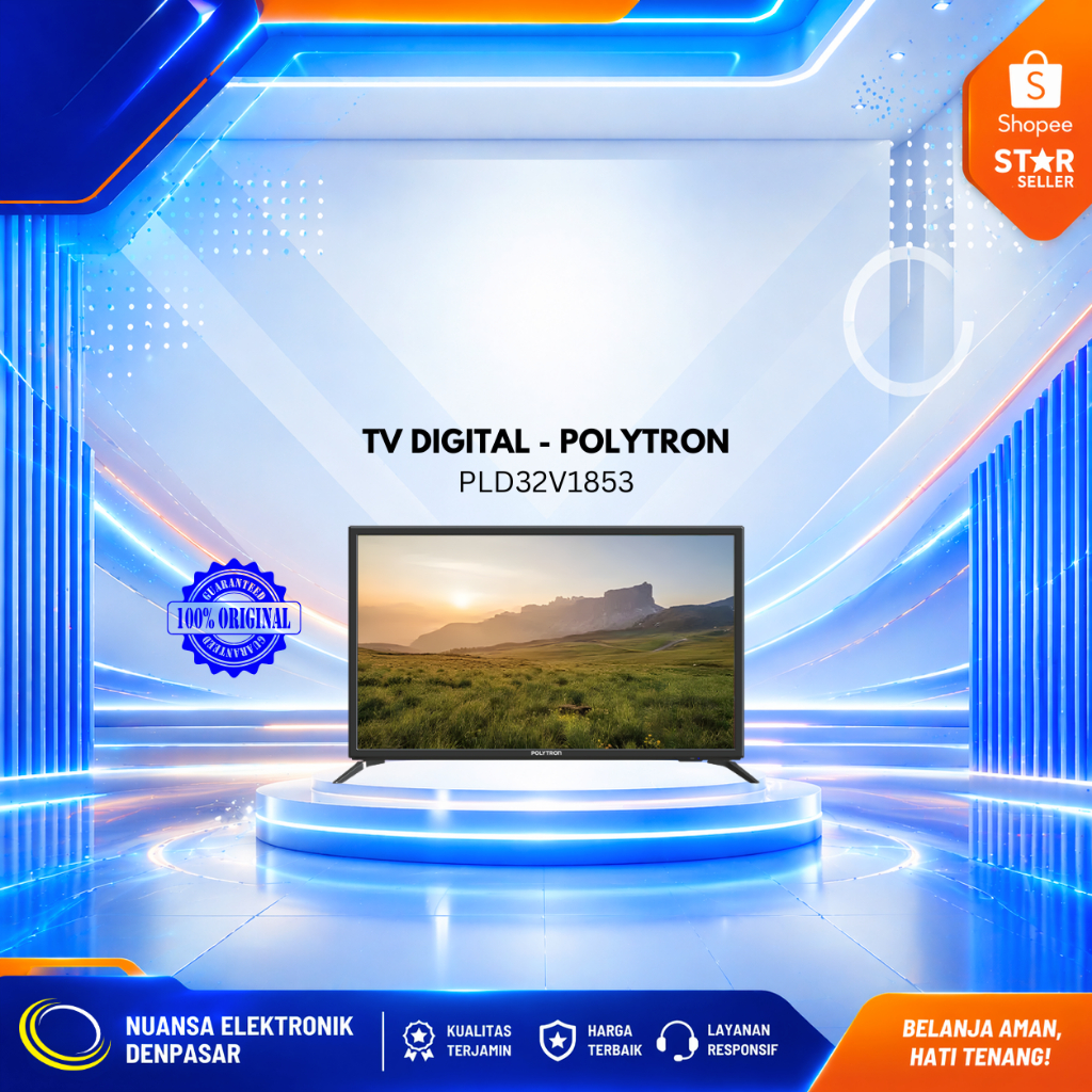 TV POLYTRON 32 inch HD LED TV PLD32V1853 DIGITAL TV - Nuansa Elektronik Denpasar