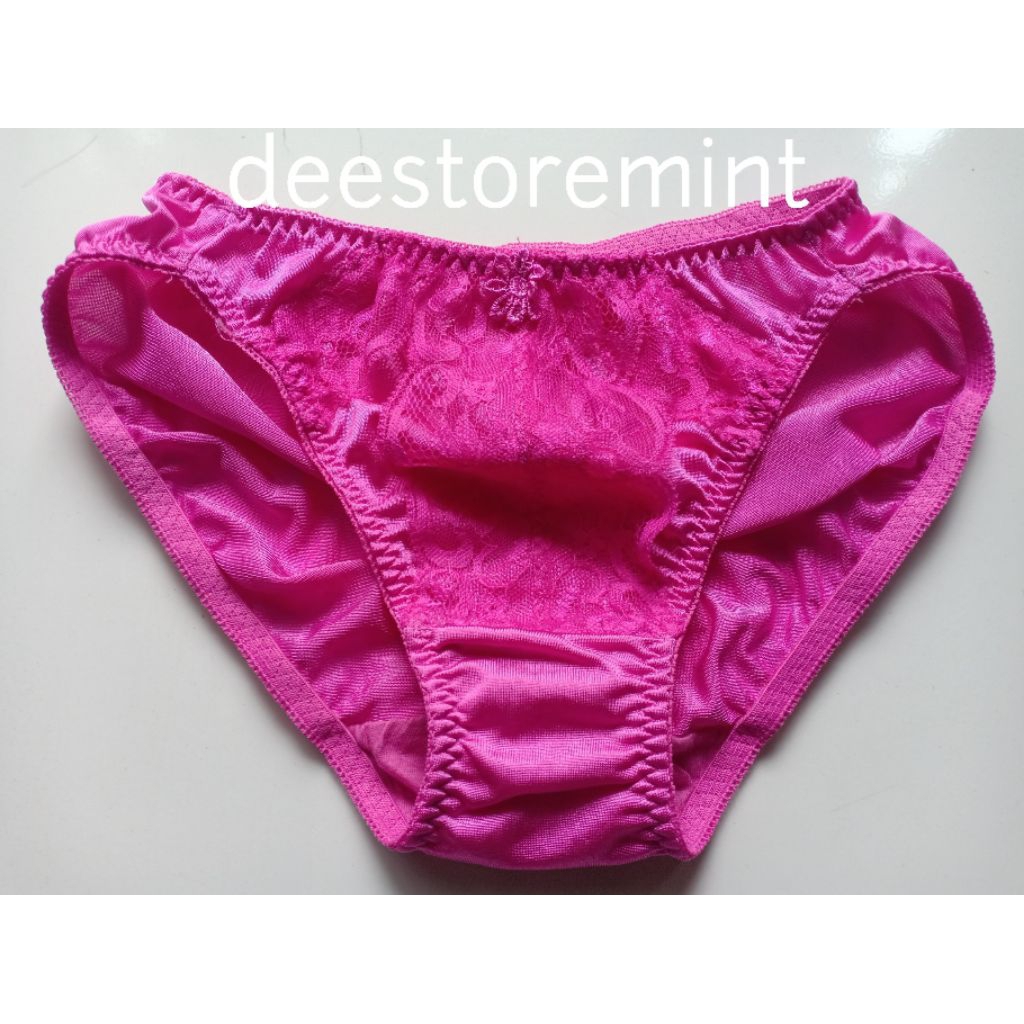 satin cd magenta celana dalam sutra pink
