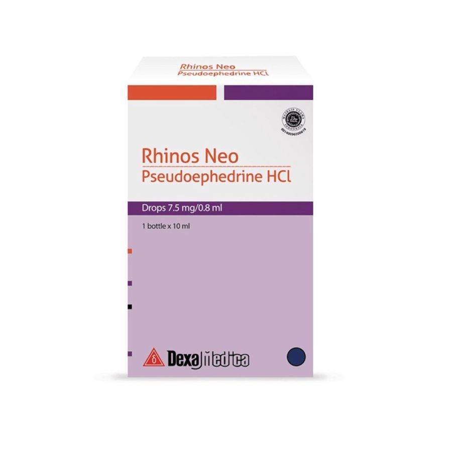 Rhinos Neo Drops Obat Pilek Bayi 10 ml - Pseudoephedrine HCl, Meringankan Hidung Tersumbat, Untuk An