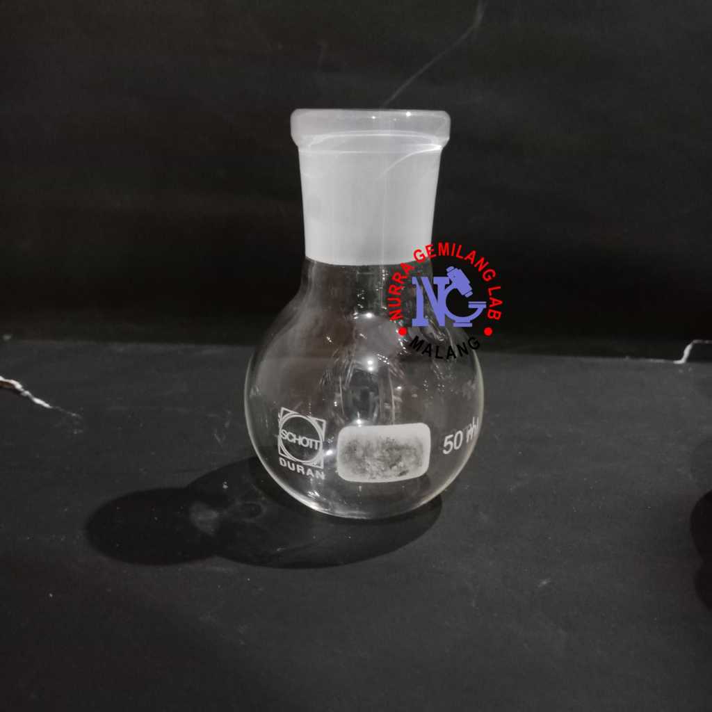 Boiling Flask 50 ml Flat Bottom Duran | Labu Didih 50ml Alas Datar | Glassware