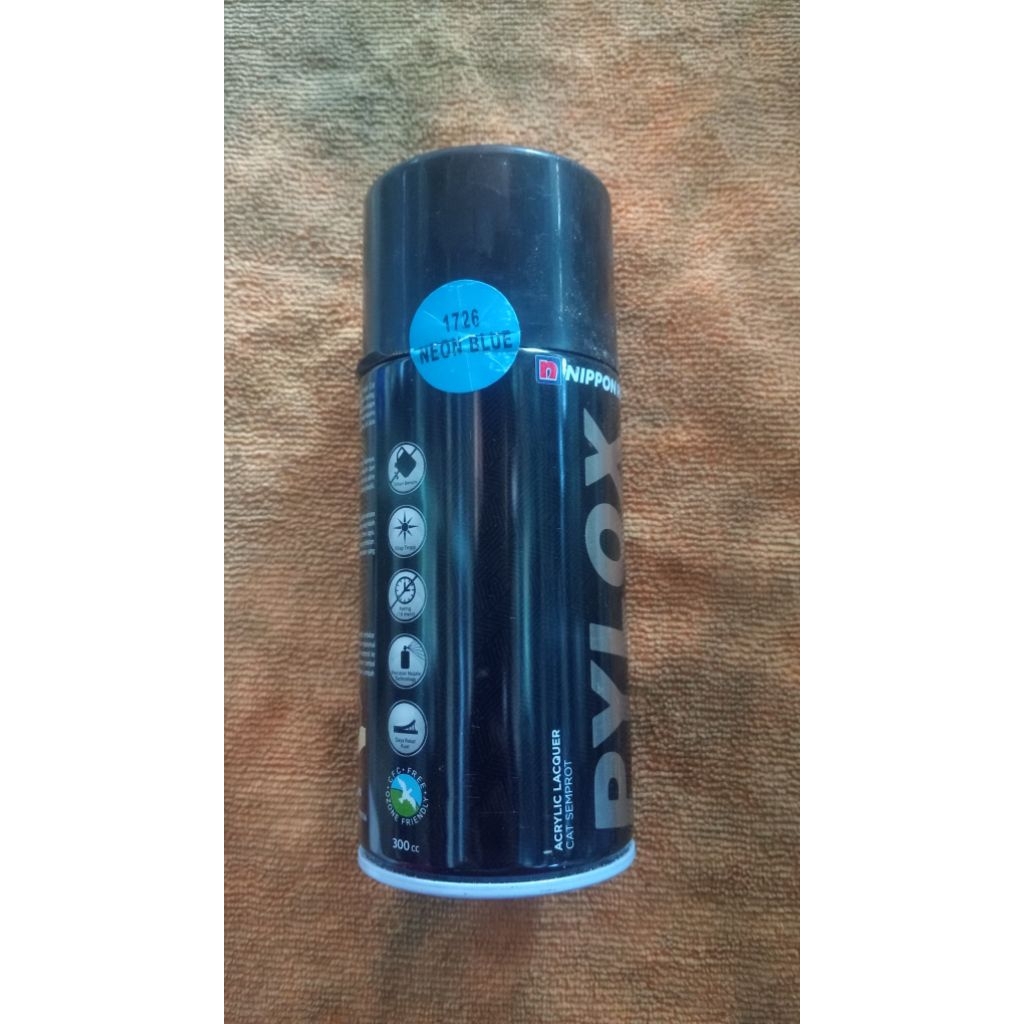 Cat Semprot Pylox 300cc dengan warna NEON BLUE Type 1726 - Cepat Kering, Kilap Tinggi, Anti-Pudar