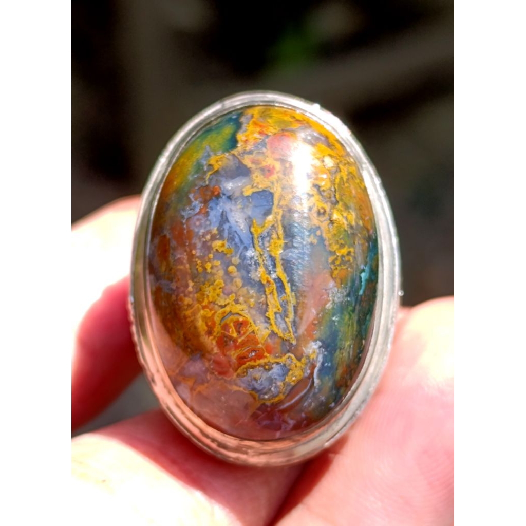 cincin batu akik puserbumi pancawarna super antik lain phyrus garut bacan