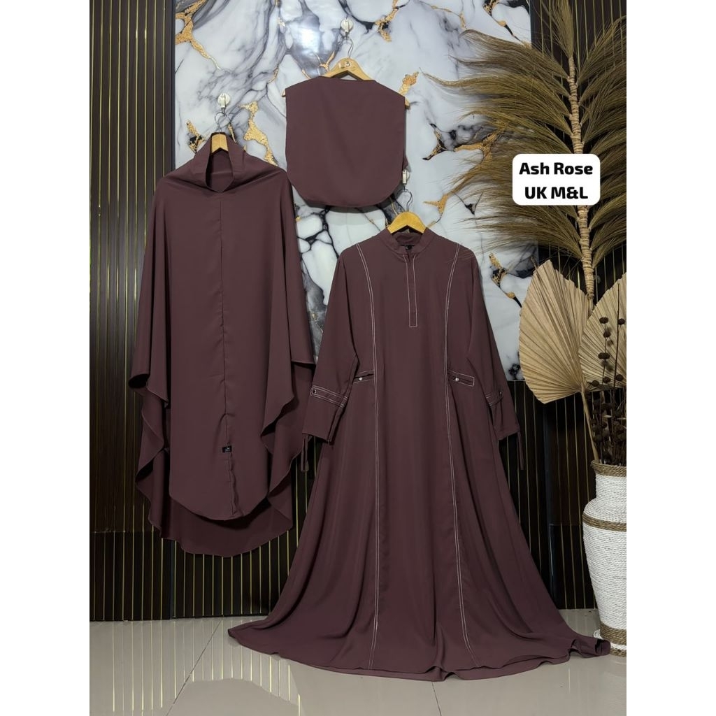 MARI gamis set Khimar bahan wolfis fortaleza