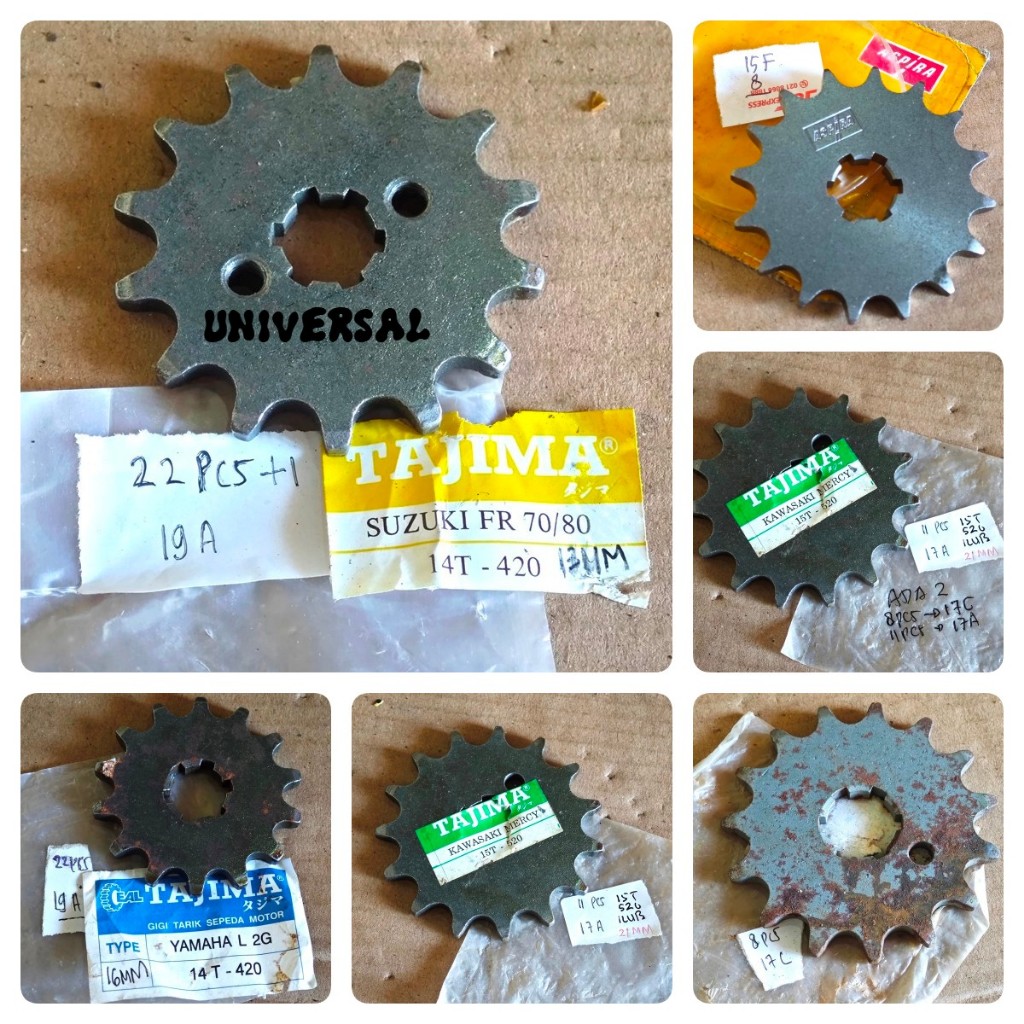 GEAR DEPAN UNIVERSAL 13t 14t 15t 16t 18t gir grand supra shogun merzy cb100 fr70 gto jupiter vega rx