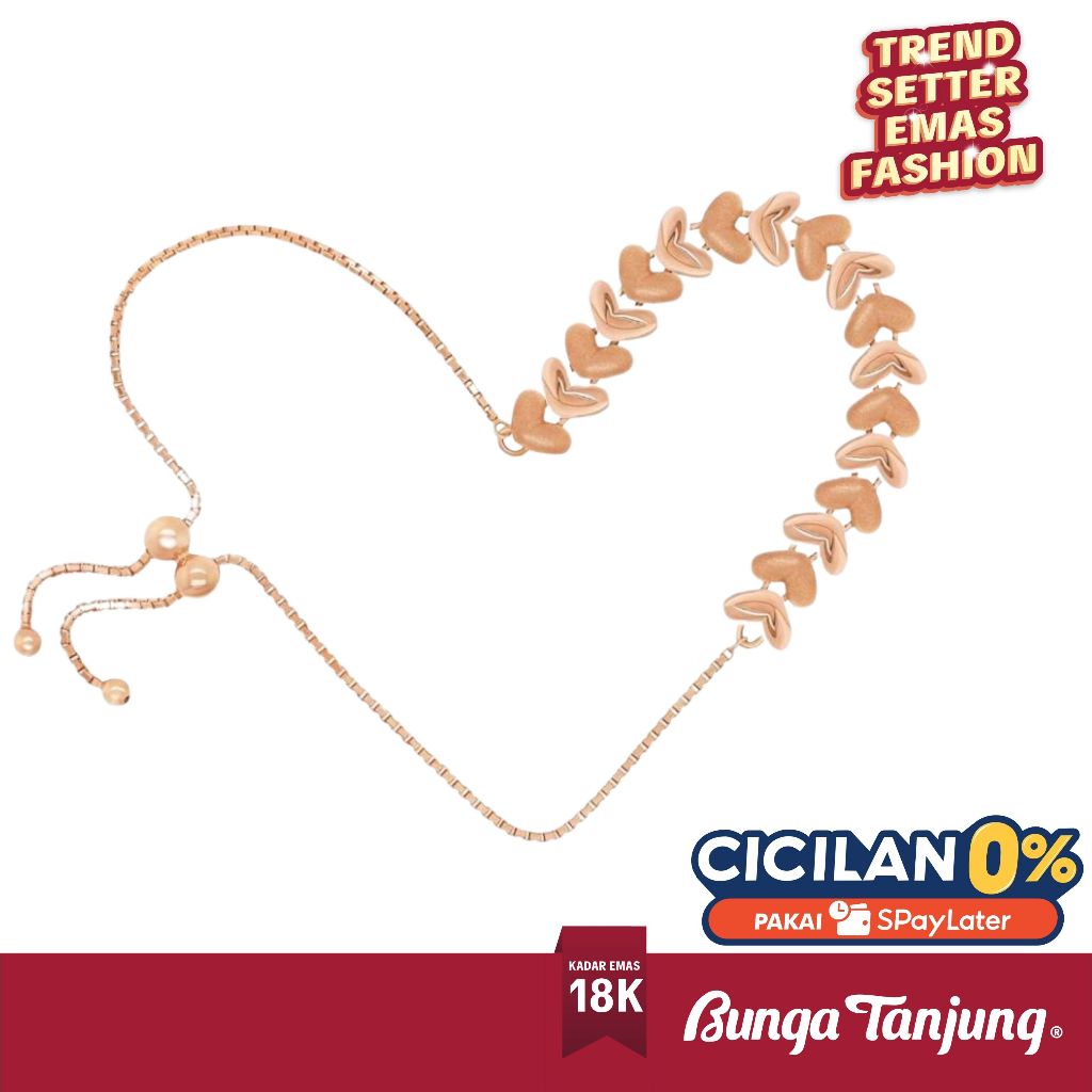 GELANG GOLDEN LOVE B SERIES - SDW GOLD - EMAS 18K BUNGA TANJUNG GOLD