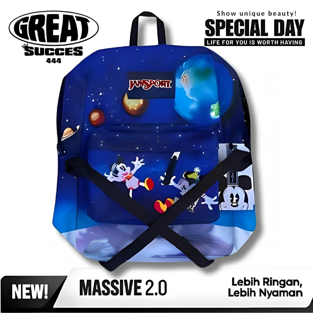 JanSport Mickey Mouse Ransel Disney Anak Superbreak - Tas Sekolah Karakter