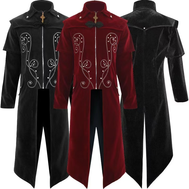 2024 New Gothic Autumn/Winter Halloween COS Coat Stand up Collar Jacket