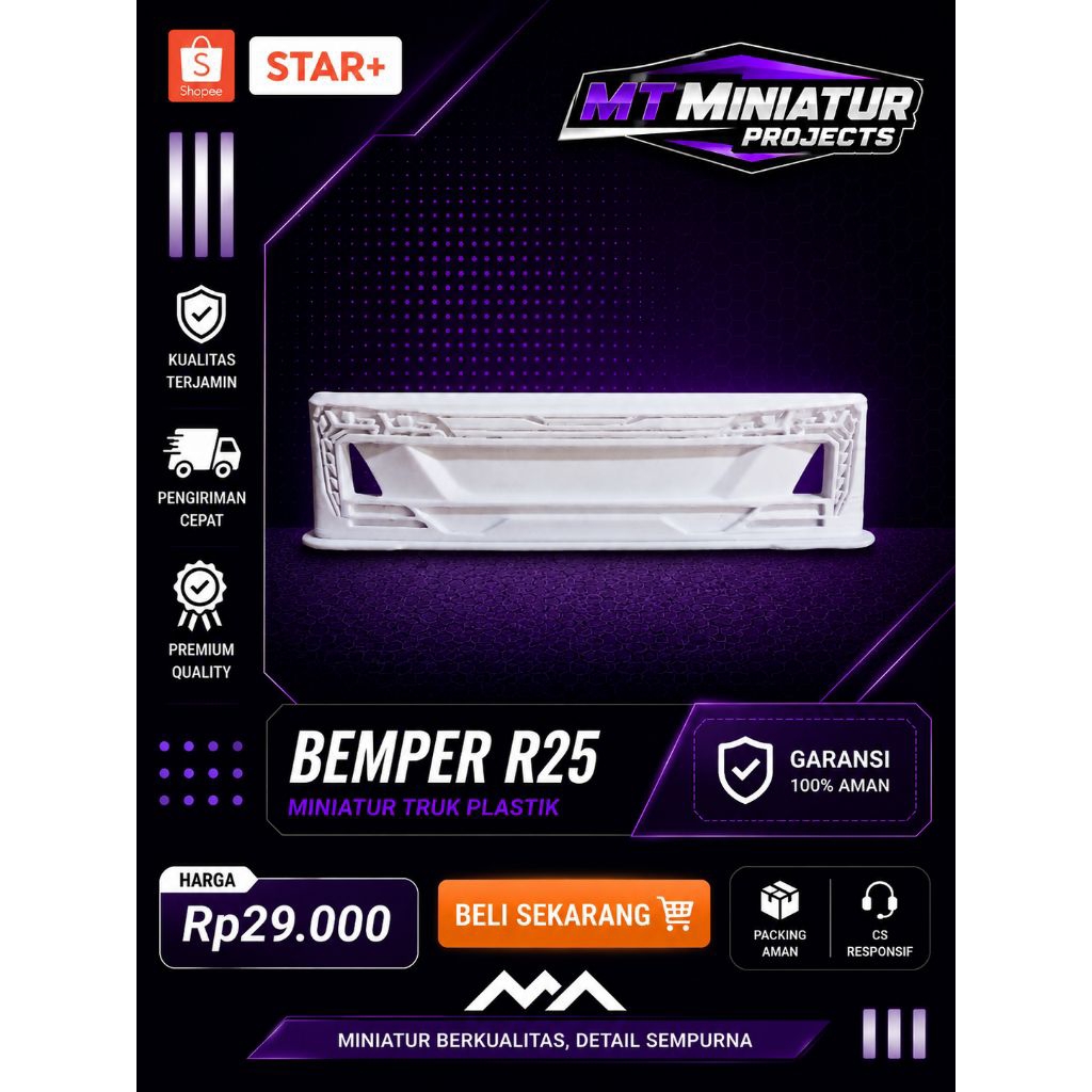 Bemper R25 Miniatur Truk Plastik