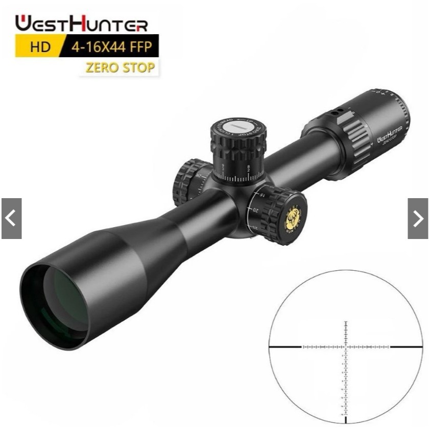 (READY STOCK) TELESKOP WESTHUNTER HD 4-16x44 FFP ZERO STOP