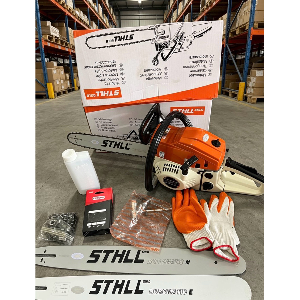 Mesin gergaji chainsaw Stihl gold bar baja / mesin sinso chainsaw Stihl 2 Bar