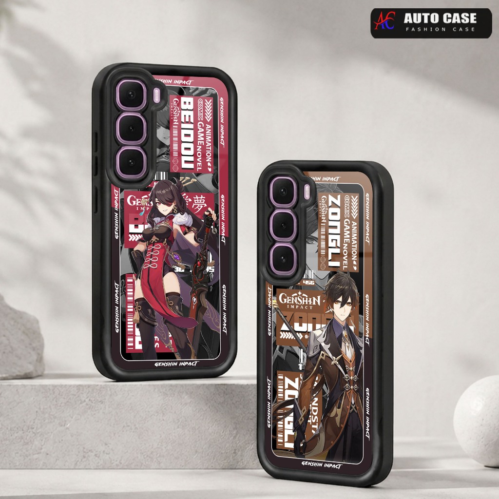 Softcase Glass kaca For INFINIX HOT 60 PRO PLUS GENSHIN Casing Handphone Case Hp Procamera