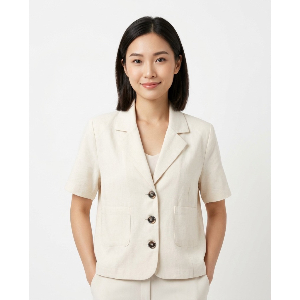 ATASAN KEMEJA / BLAZER LENGAN PENDEK WANITA AMITIE APPAREAL