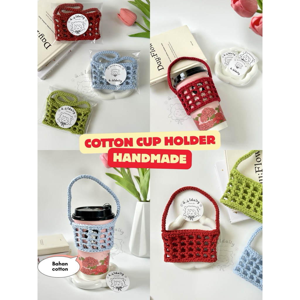 Cotton Cup Holder Crochet Handmade / Sleeve Cup / Tumblr Sleeve