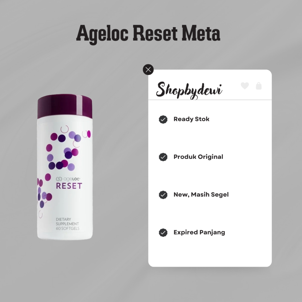 Ageloc® Reset Meta Original Segel 1 Botol Exp 05/2027 Reset Nu Skinn