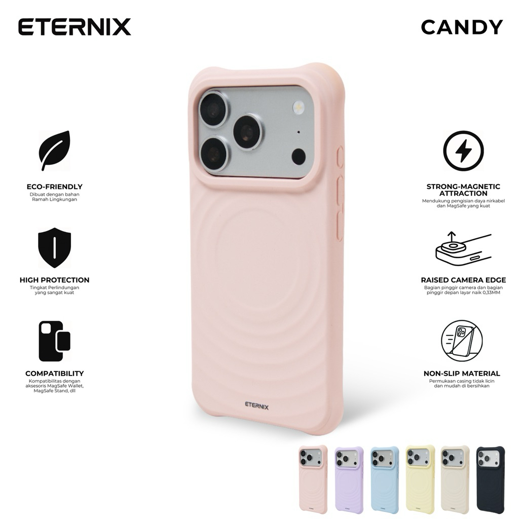 ETERNIX Candy with MagSafe Charging Case for iPhone 17 Pro Max 13 14 15 16 Pro Plus Air