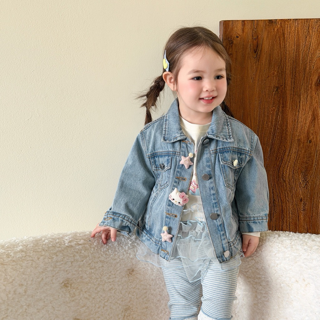 KAOLA - Star Kitty | Outer Denim Bayi | Outer Jeans Balita Anak Perempuan