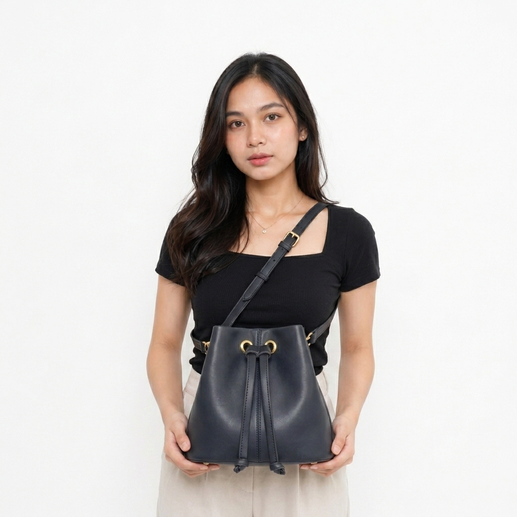 Tas Wanita Serut Nayla Bucket – Tas Wanita Selempang Serut Elegan Feminine Minimalis