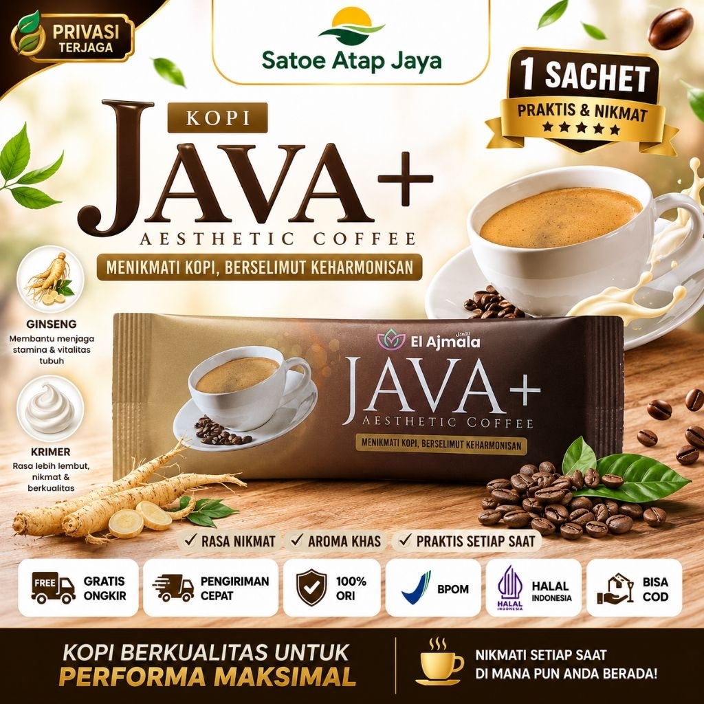 KOPI JAVA PLUS ORIGINAL KOPI JAVA+ ROBUSTA COFFEE KRIMER DENGAN EKSTRAK GINSENG