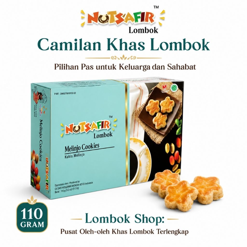 Nutsafir - Kukis Melinjo Cookies 110 Gram | Oleh-oleh Khas Lombok