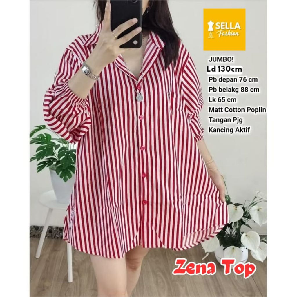 ZENA BLOUSE JUMBO BLUS MERAH PUTIH