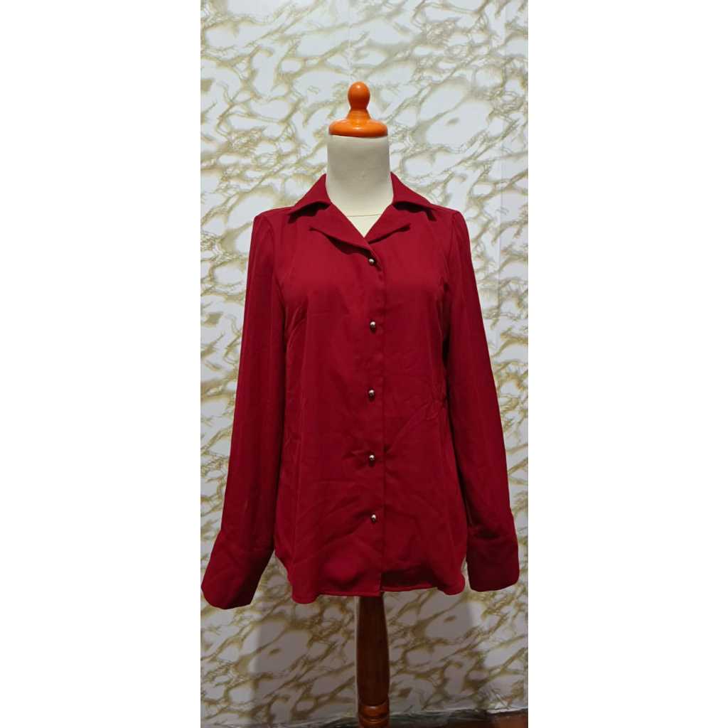 Blouse Merah Maroon J.Studio Wanita