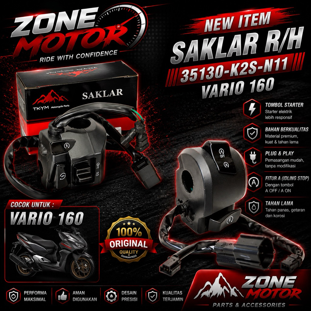 Takayama SAKLAR KANAN tipe motor VARIO 160