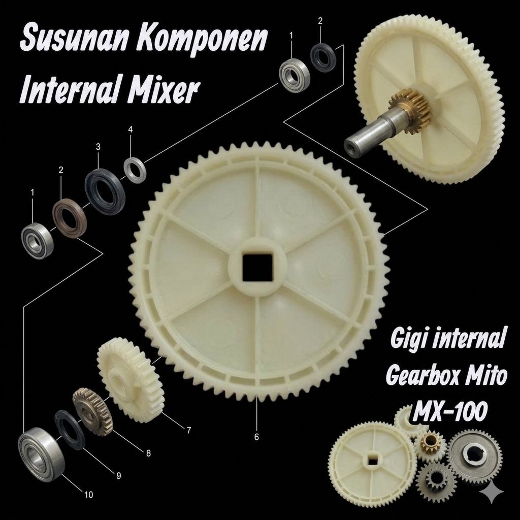 gear gigi internal mixer mito mx- 100 orginal