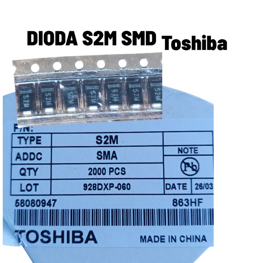 DIODA S2M SMD DIODA S2M SMD ORIGINAL TOSHIBA