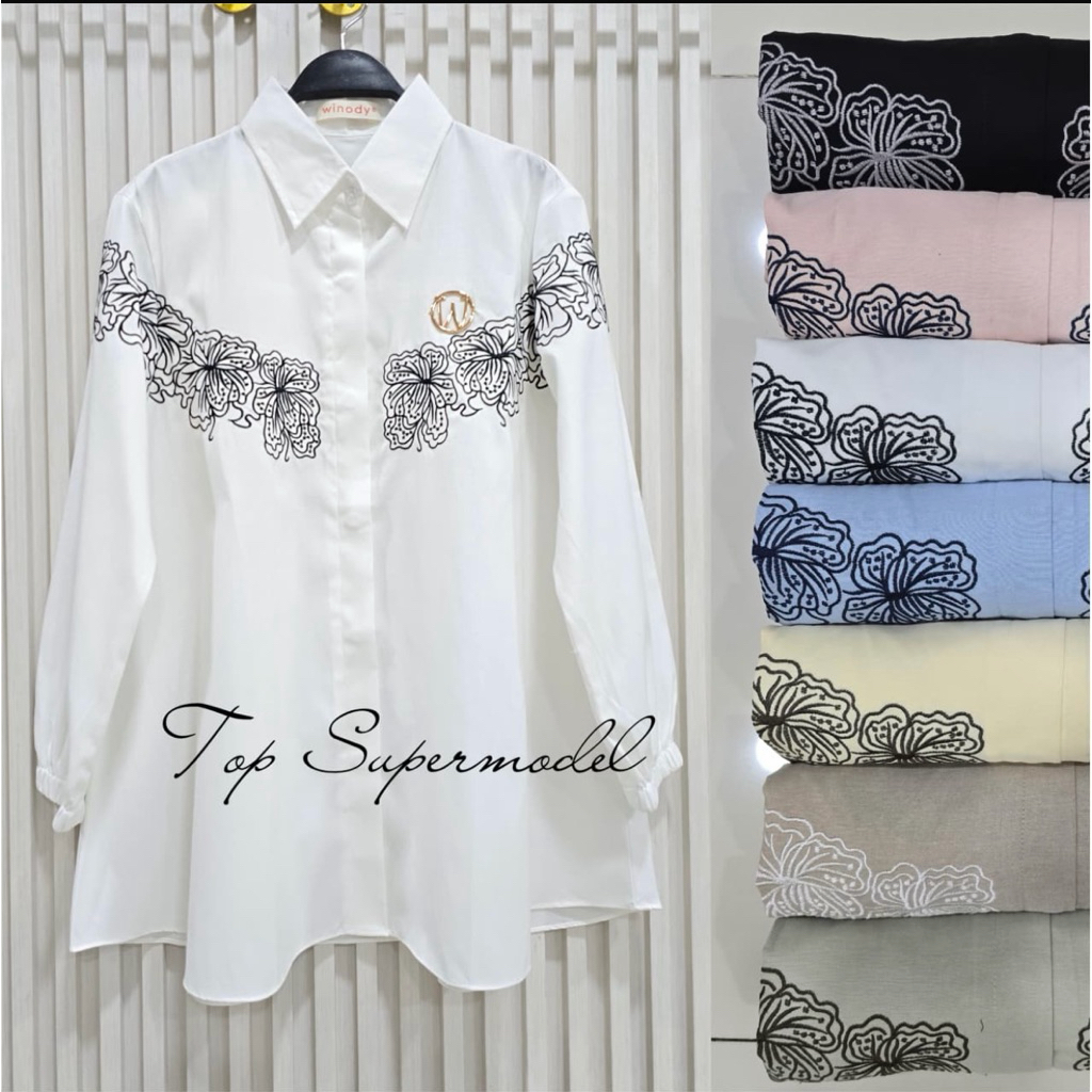 KEMEJA KATUN WINODY - KEMEJA KATUN BORDIR - KEMEJA TOP SUPERMODEL WINODY