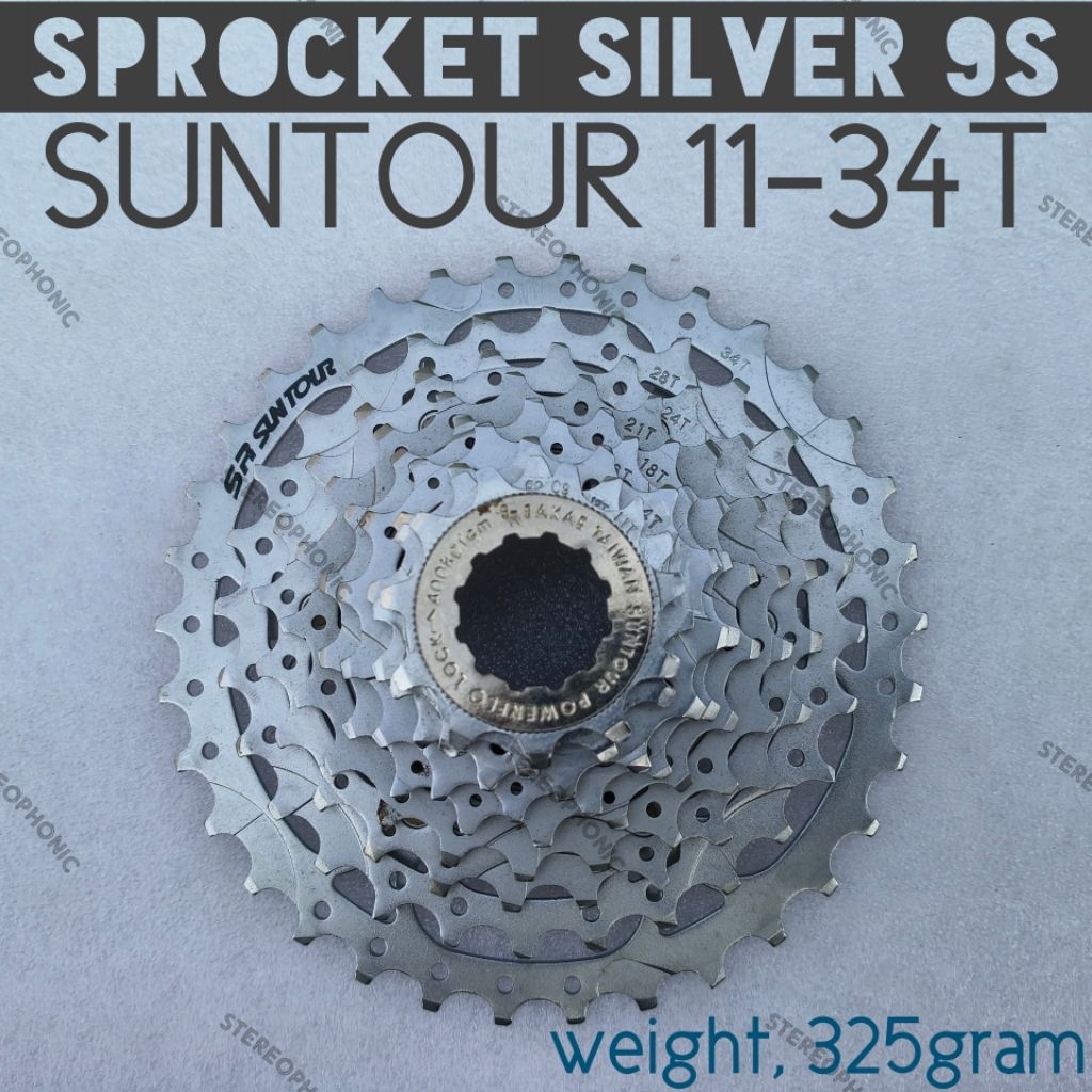 NEW OLD STOCK sprocket SILVER SR SUNTOUR 9speed 11-34T sprocket 9speed sprocket SILVER 11-34T sprock