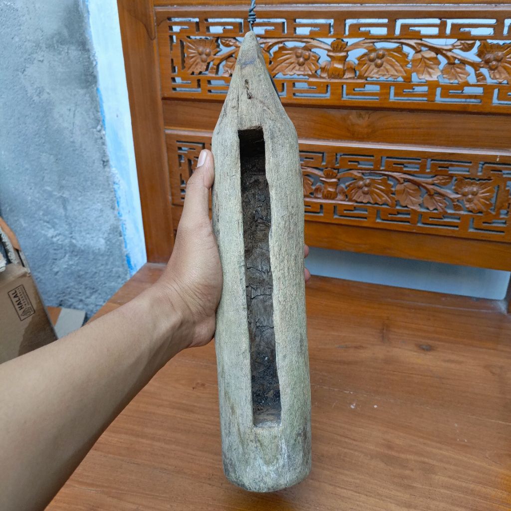 kentongan kayu nangka kecil unik antik vintage