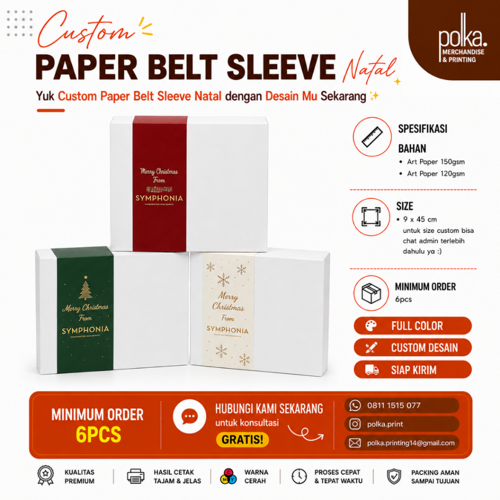 Custom Christmas Sleeve — Pembungkus Packaging Natal Unik & Murah
