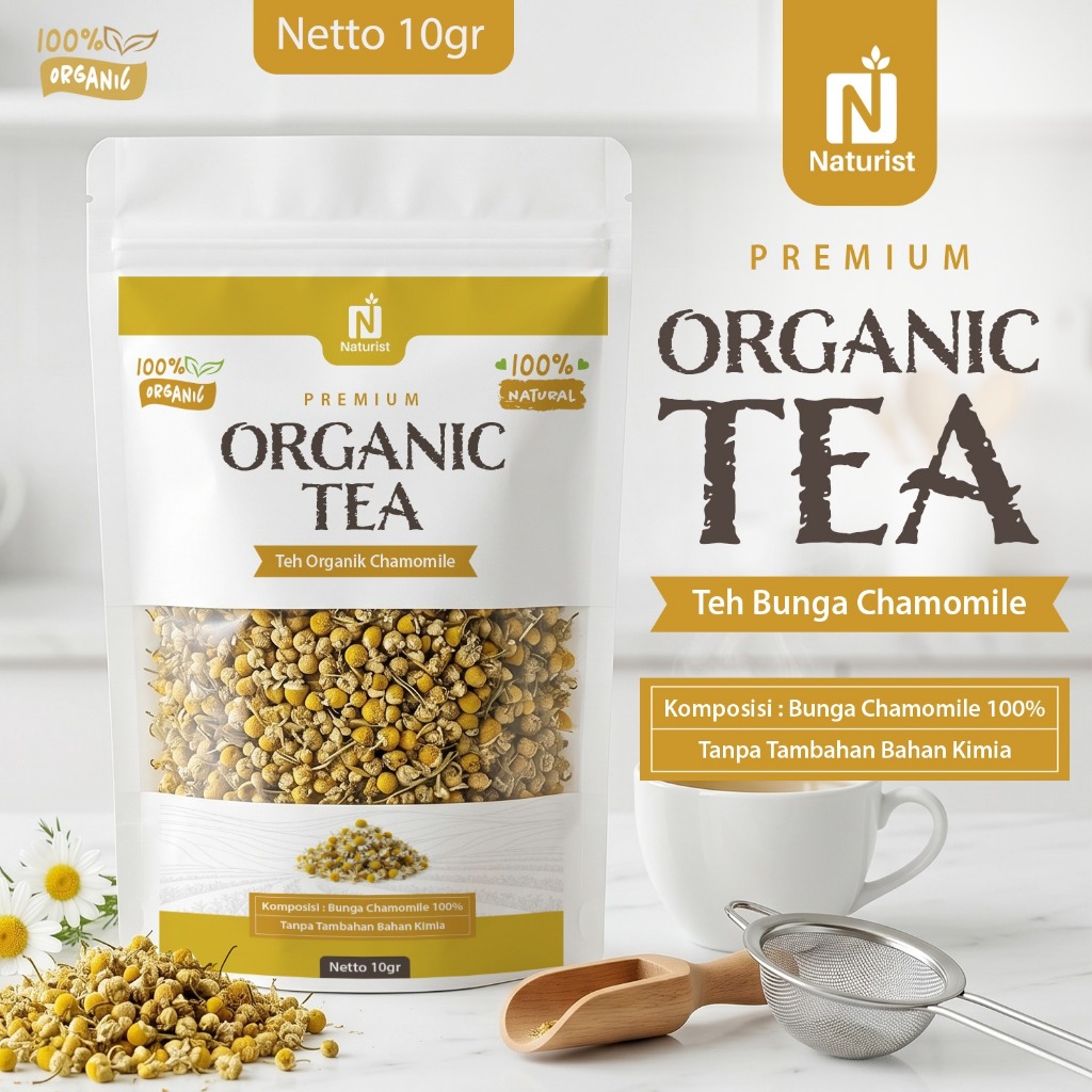NATURIST Teh Chamomile Organik 10gr Chamomile Tea Premium Herbal Relaksasi Sehat
