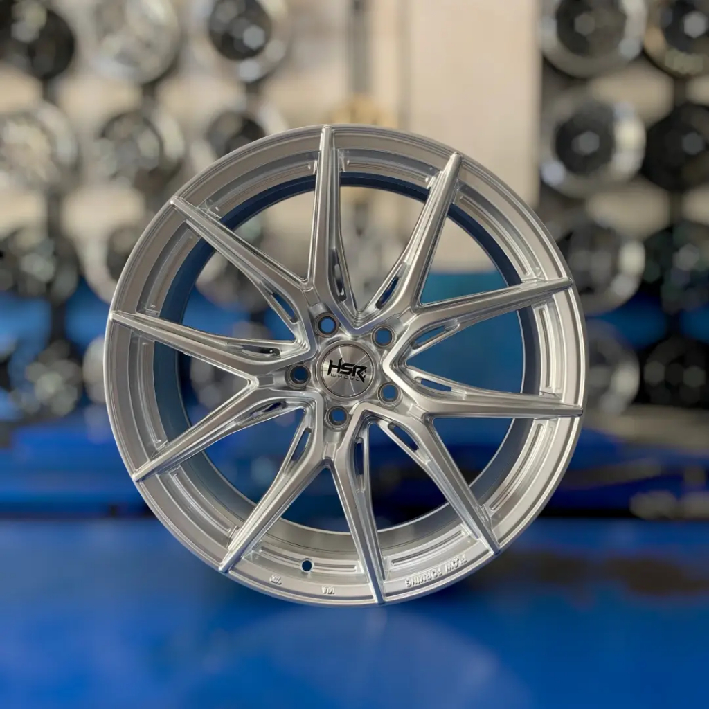 VELG HSR RING 19 PCD 5X114,3 WARNA HYPER SILVER HSR WURZBURG F1 LEBAR 85 HYPER SILVER