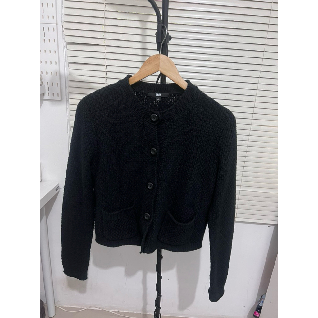 Uniqlo Tweed Cardi black