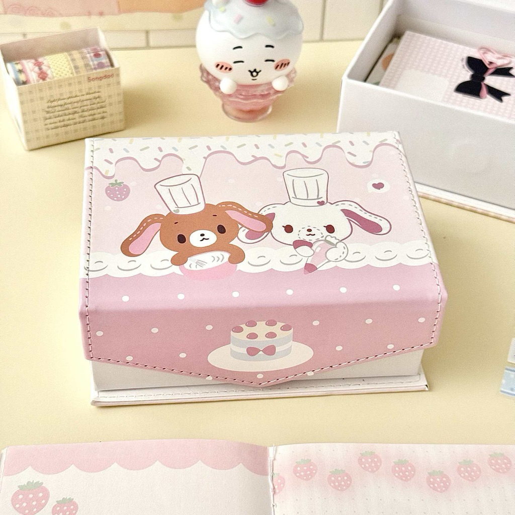 [PREORDER] Caramel Bunny / Dessert Bunny Style Leather Storage Box – Large Capacity Dustproof Organi