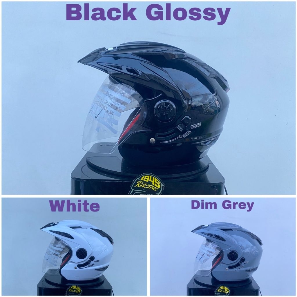 HELM RN PET DOUBLE VISOR | HELM HALF FACE RN PET SNI