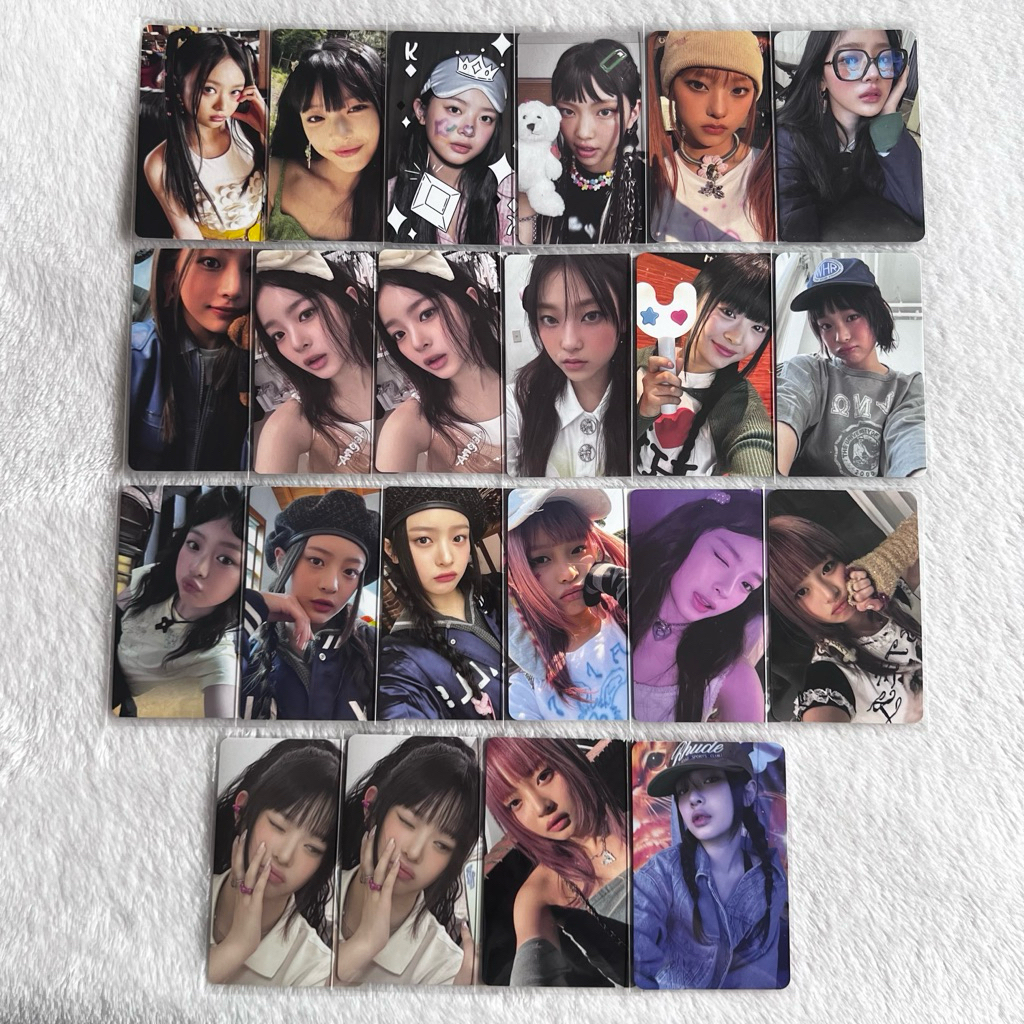 photocard hanni hyein haerin minji newjeans weverse mirror bluebook bucket tuspi omg kupluk membersh