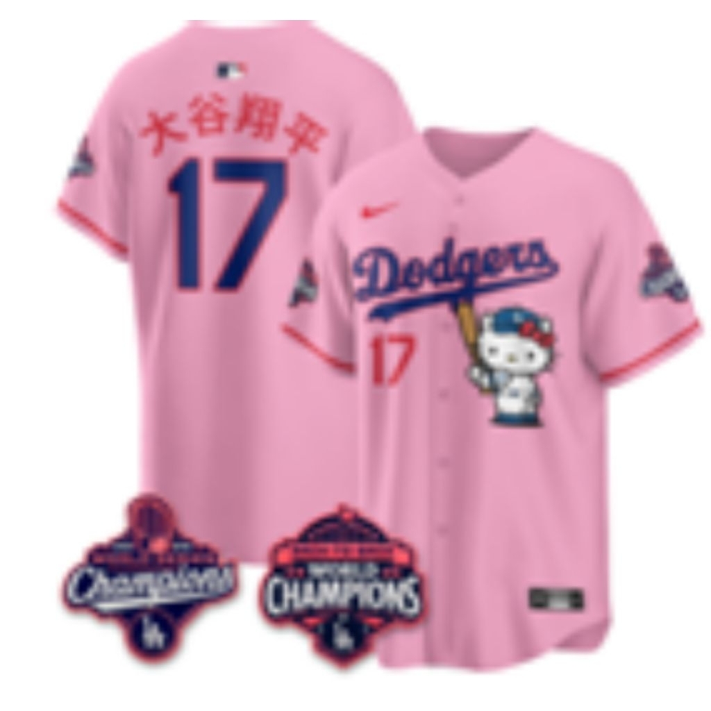Jersey MLB Los Angeles Dodgers Pink Sanrio