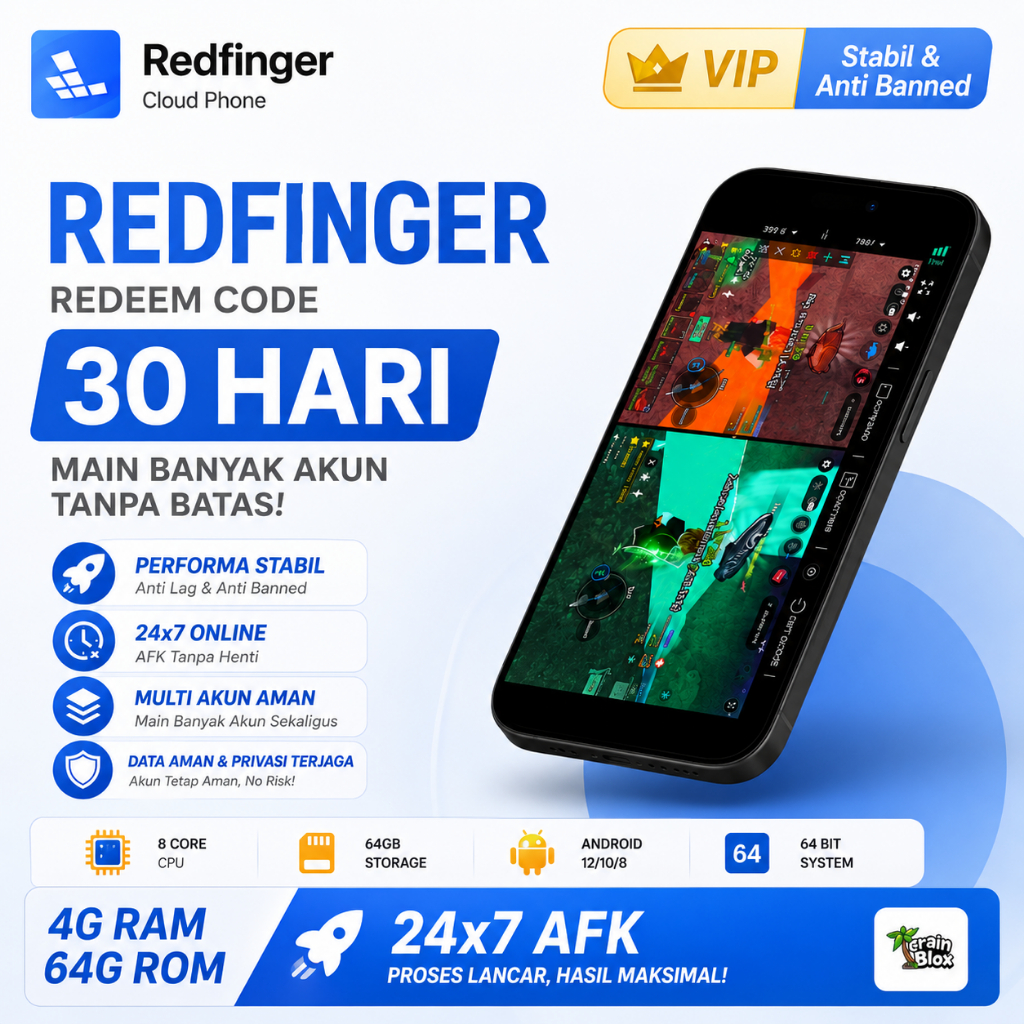 Redfinger VIP 30 Hari Cloud Phone Kode Redeem