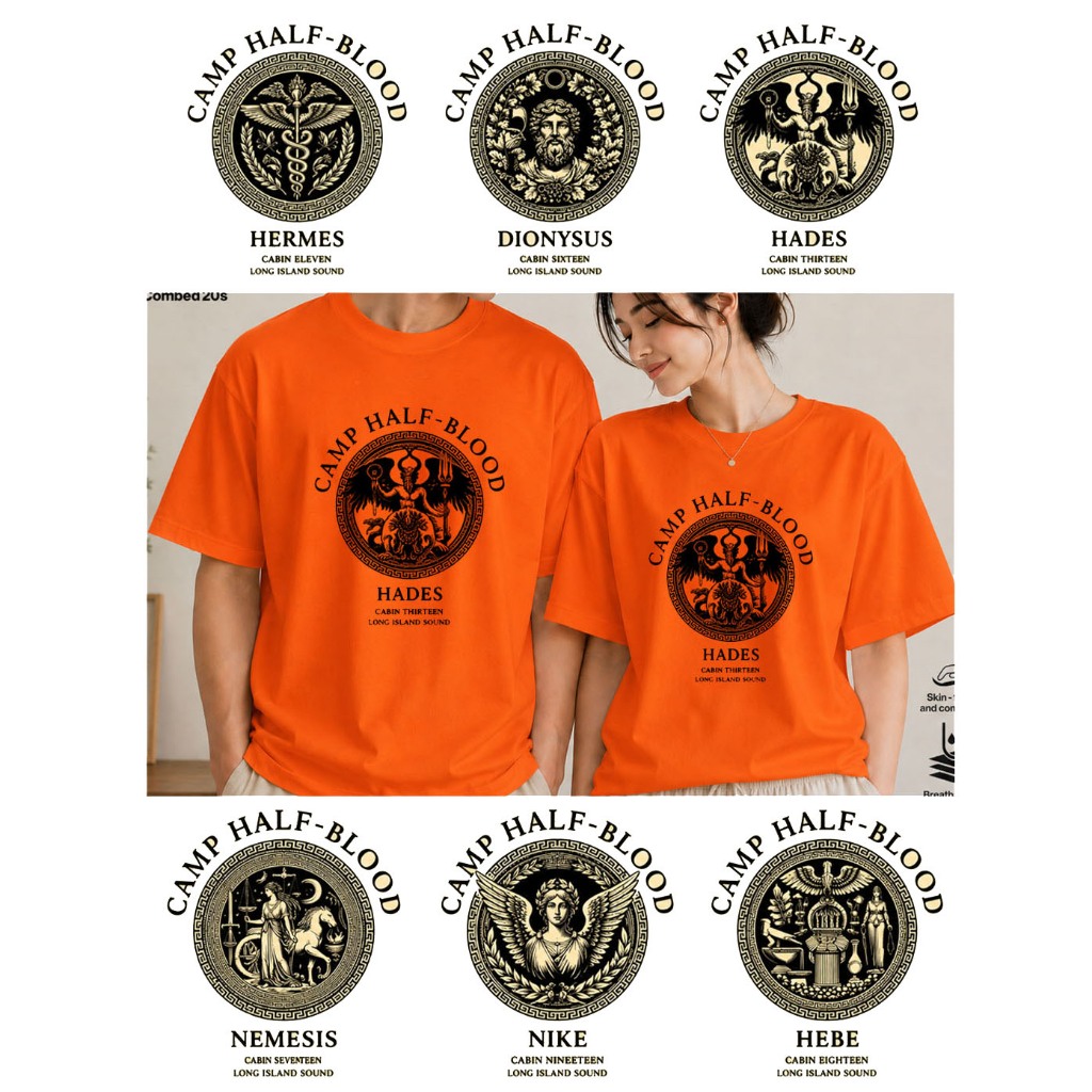 kaos camp half blood long island sound bahan katun premium 20s / kaos distro hades hermes nike ready