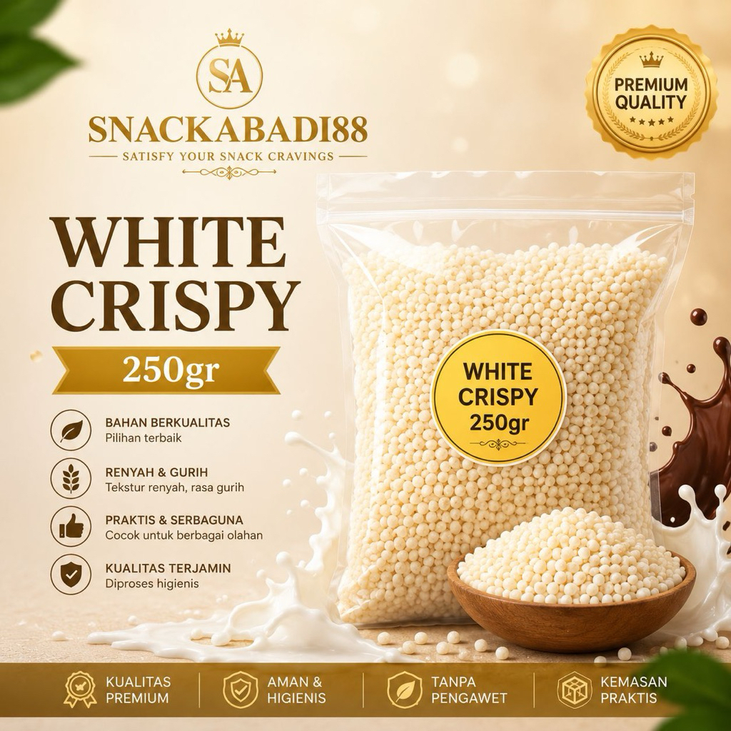 White Rice Crispy 250gr – Crispy Putih Renyah untuk Topping & Dessert