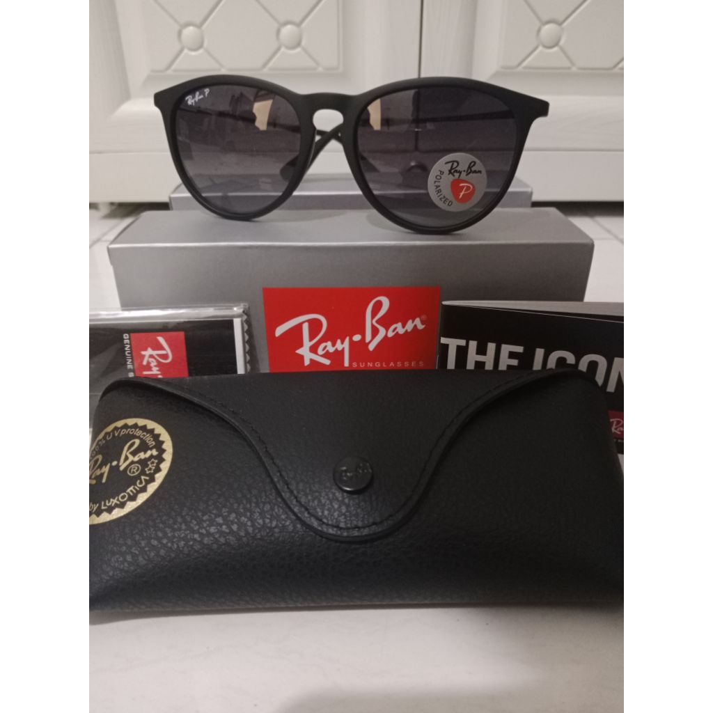 Kacamata Rayban ERIKA RB4171 622/T3 Rubber Black Lens Grey Original