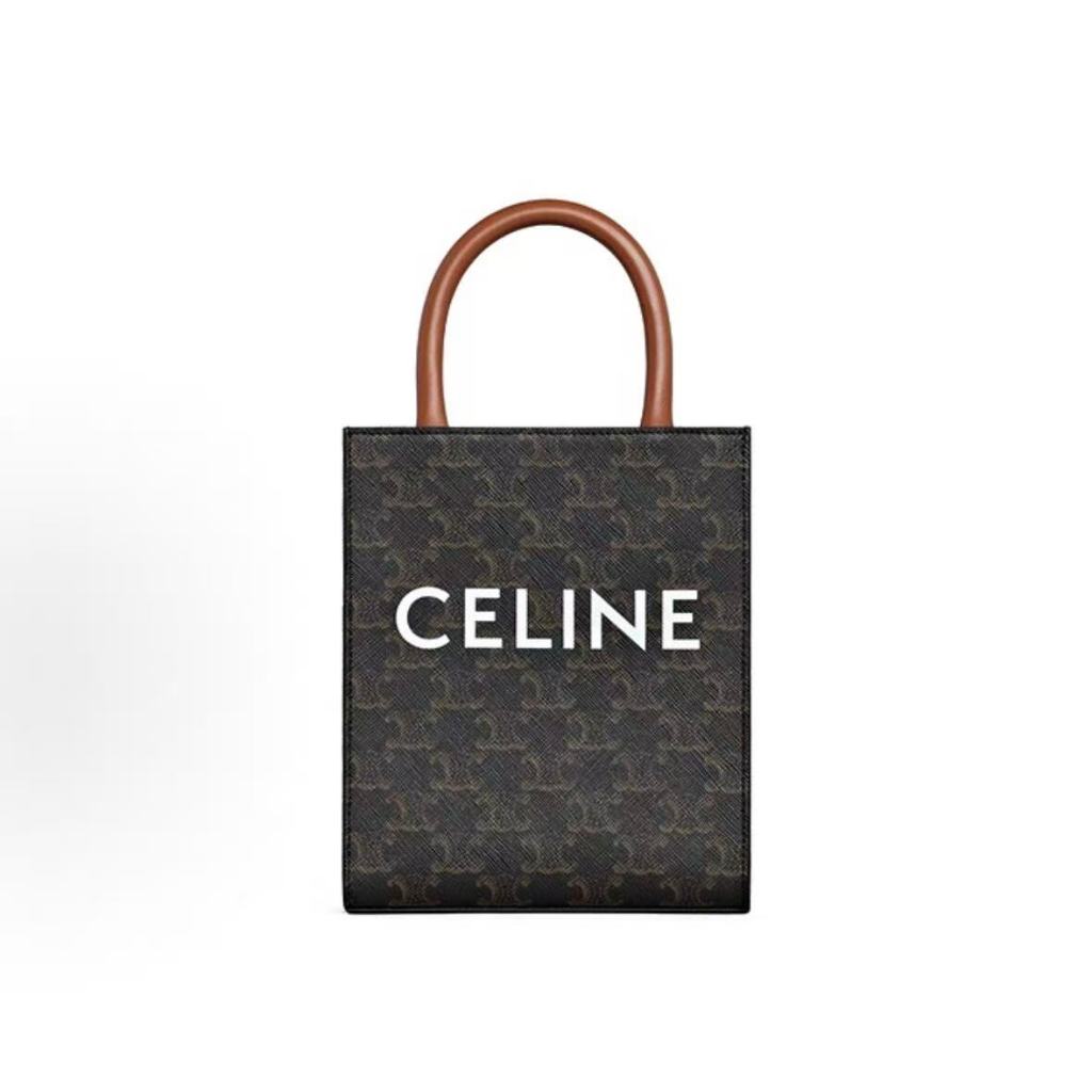 CELINE Cabas Classic Full Print Vintage Tote Bag Tote Bag Shopping Bag Qin Pu Bag Single Shoulder Cr