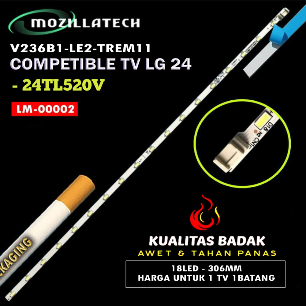 BACKLIGHT LED STRIP TV LG 24 INC 24TL520V 24TL520A 24TL520 LAMPU 3V 24 INCH V236B1-LE2-TREM11